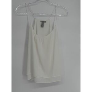 HM Womens White Double Layered Spaghetti Strap Camisole‎ Top Sz 6